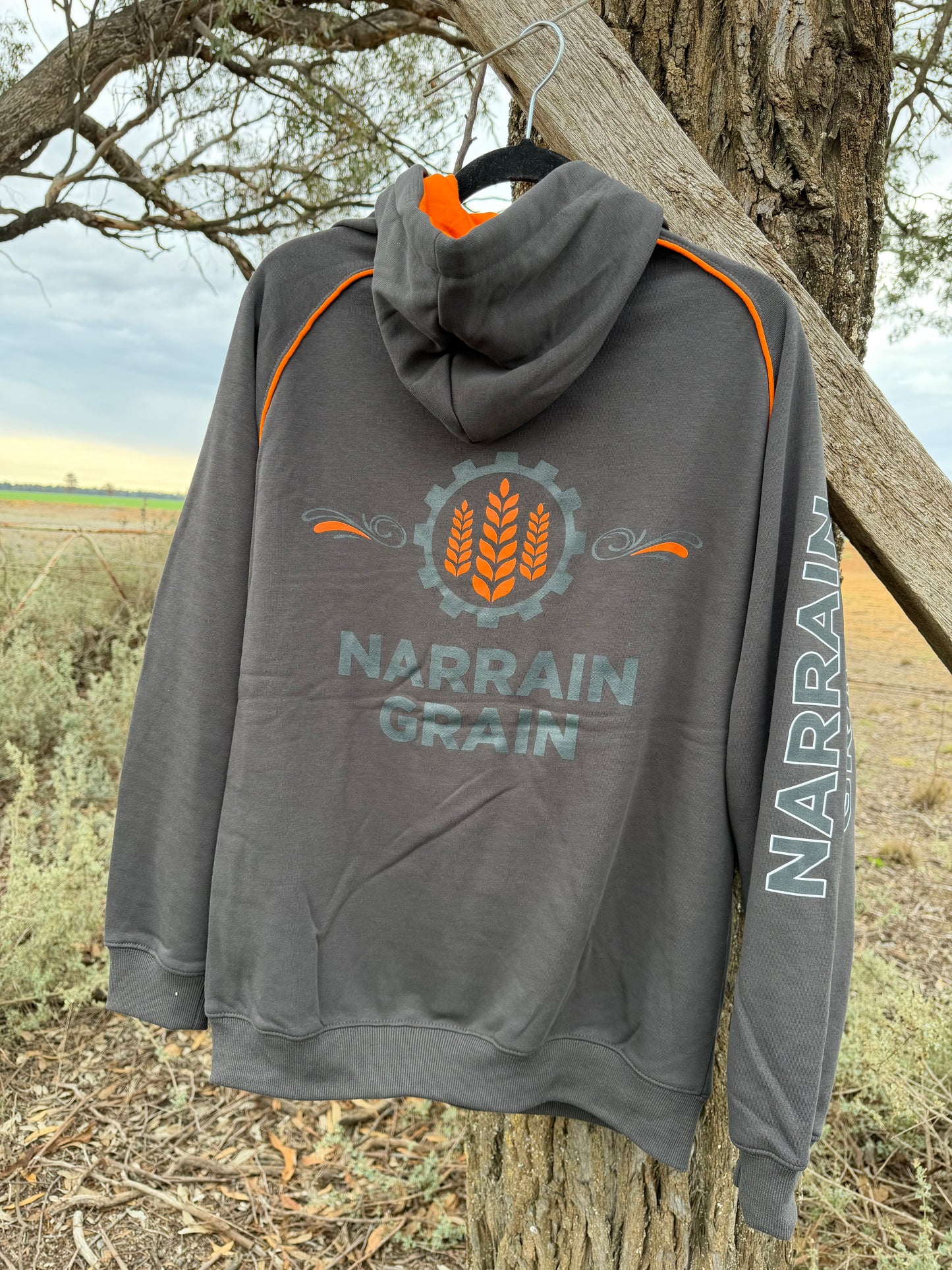 Gunmetal & Orange Hoodie