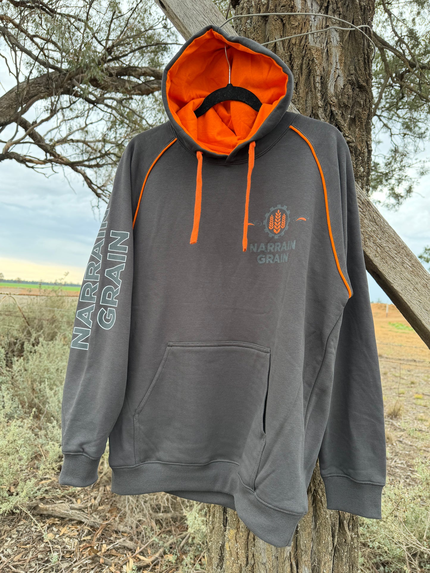 Gunmetal & Orange Hoodie